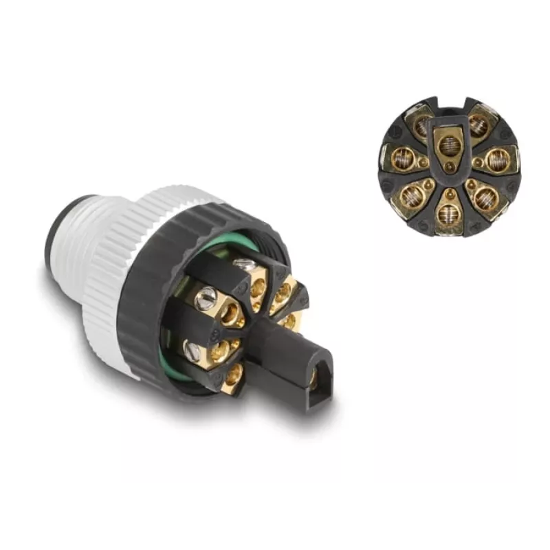 Conector M12 DeLOCK codificado A de 8 polos conector macho conexión por tornillo