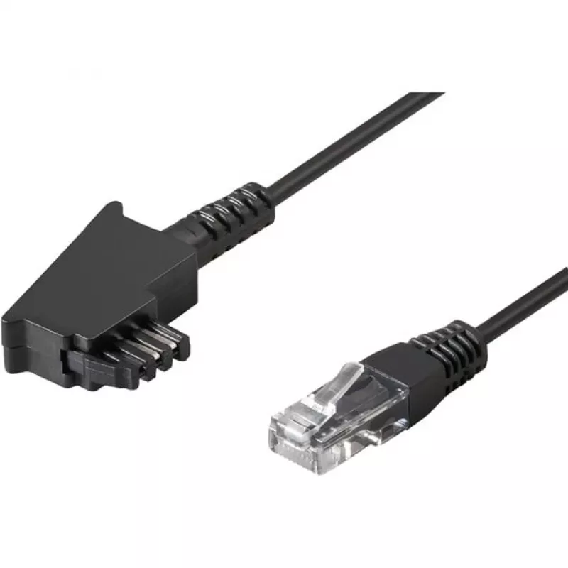 Wentronic Goobay - Cable de teléfono - TAE-F (M) - RJ-45 (M) - 15 m - negro (51236)