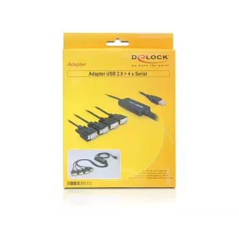 DeLock adaptador USB2.0 > 4 x serie - adaptador serie - USB - RS-232 x 4 (61887)