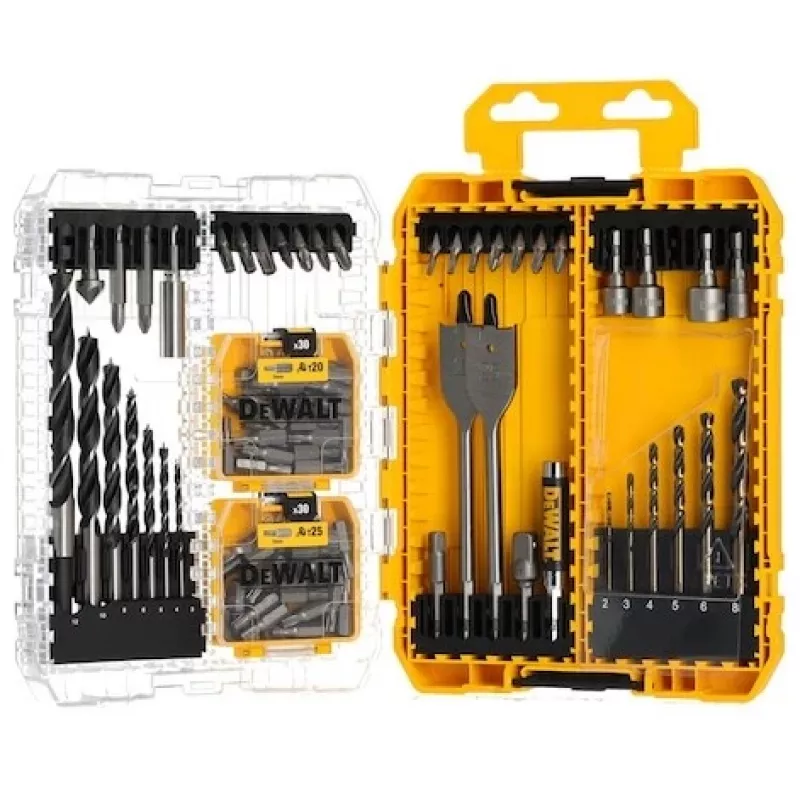 Set de DeWalt con 100 tornillos Pozidriv – juego de fijación, tamaños surtidos para aplicaciones en madera y metal