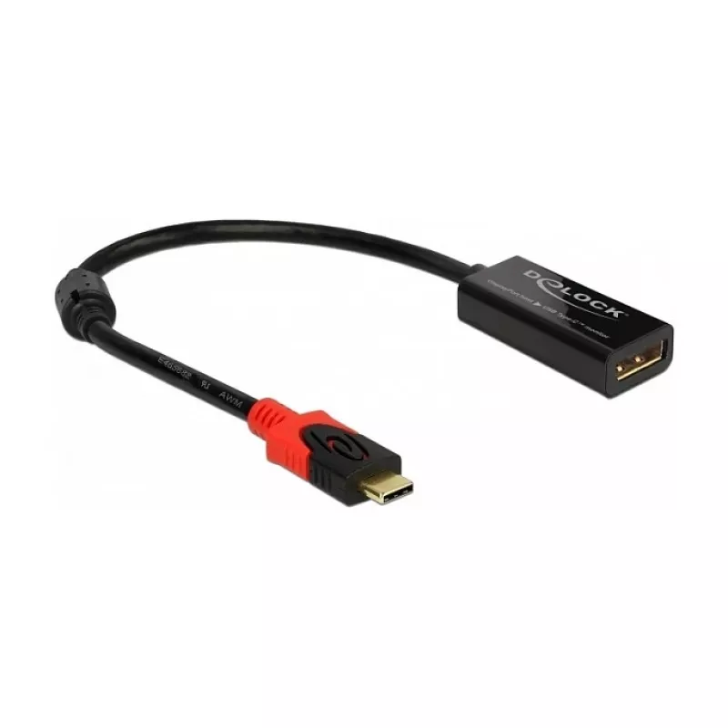 Adaptador de cable de vídeo DeLOCK 63928 USB Type-C a DisplayPort de 20 contactos