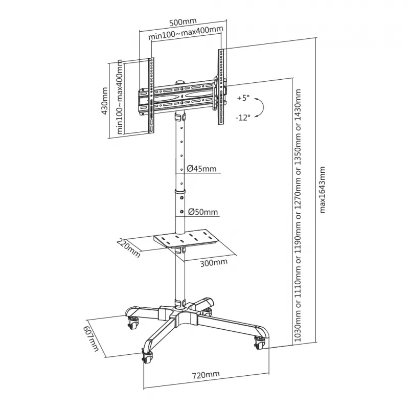 Soporte de pared para TV SBOX FS-224-2 para pantallas de 32–55