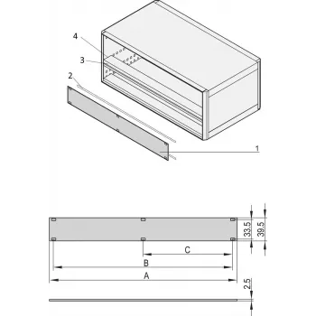 SCHROFF PANEL FRONTAL PART. 1U 84HP - Accesorio para rack (20850426)