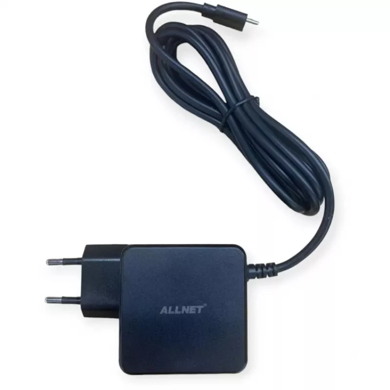 Fuente de alimentación ALLNET PSU-GaNPD-USB-F1C-45W cargador USB-C PD de 45W con cable de 2 m y enchufe EU