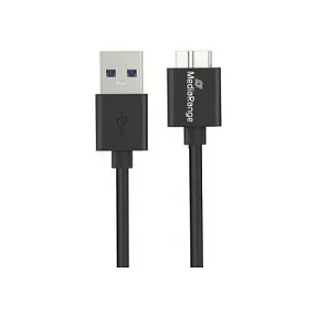 Cable USB MediaRange MRCS240 — USB A a Micro-USB B, USB 3.2 Gen 1 (3.1 Gen 1), 1,8 m, negro