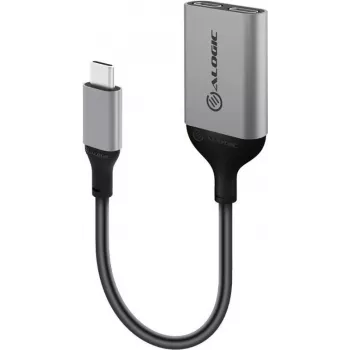 ALOGIC Ultra Series Charging Combo Adaptador - Adaptador USB - 24-Pin USB-C (M) a 24-Pin USB-C (H) - 10 cm - Alimentación + audio por USB, compatible con Power Delivery 3.0 - Negro