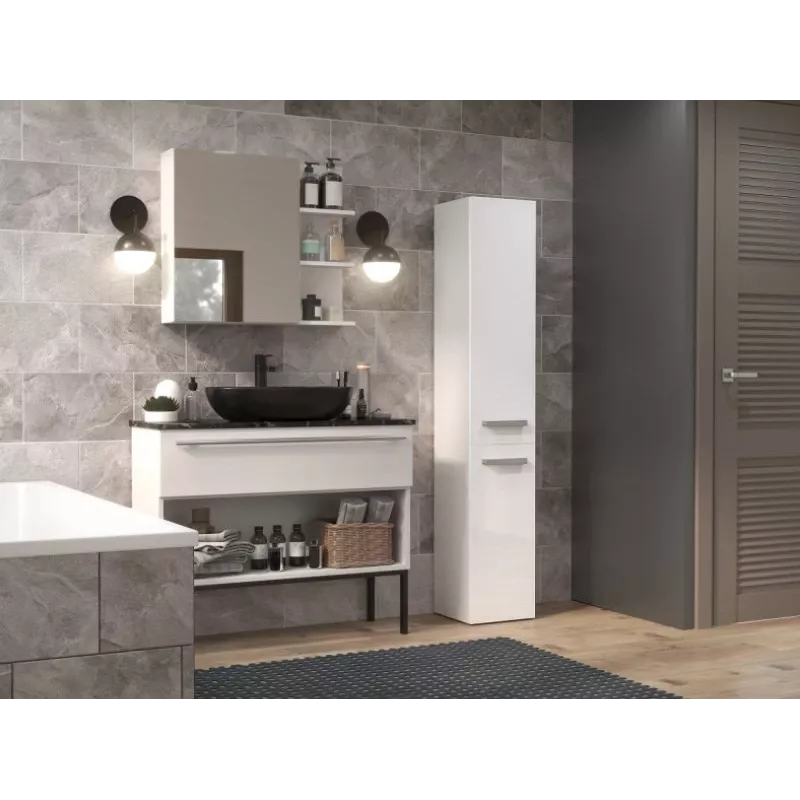 Armario de baño NEL IV 31x30x174 cm, blanco, brillo