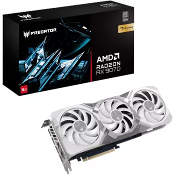 Tarjeta gráfica Acer Predator BiFrost Radeon RX 9070 OC 16GB White Edition