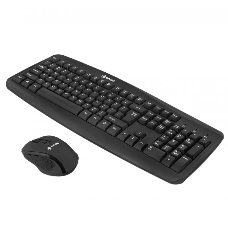 Conjunto inalámbrico de teclado y ratón Tellur Basic negro – 2,4 GHz, receptor USB, diseño compacto