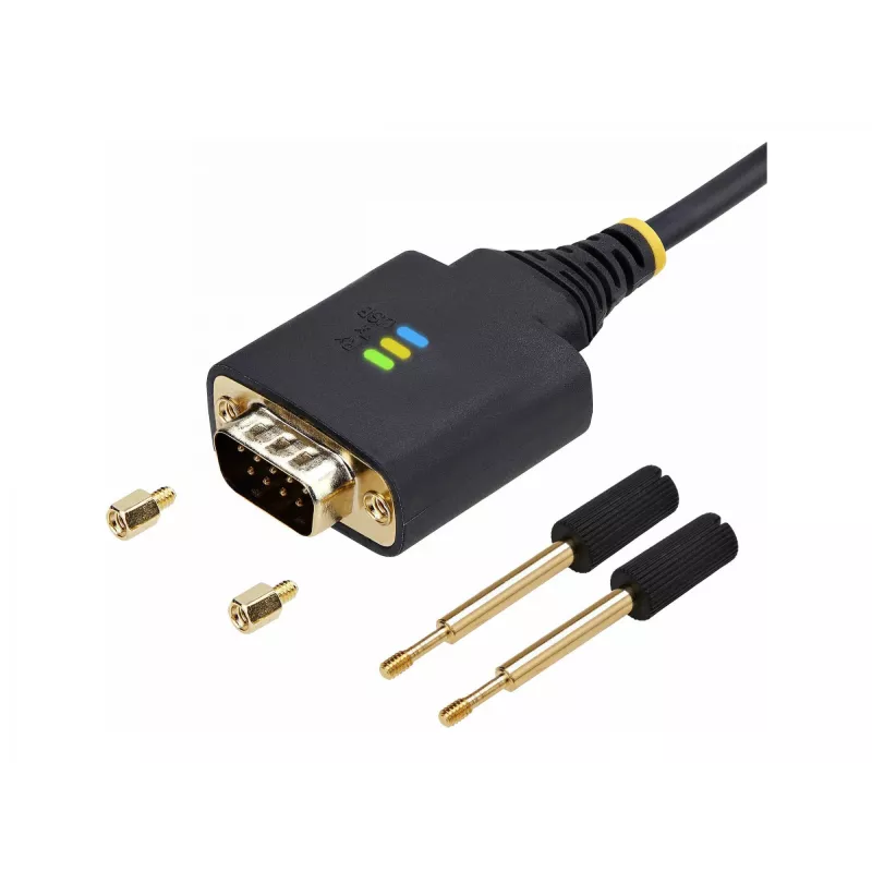 StarTech.com cable adaptador de 13ft (4m) de 2 puertos USB a serie, tornillos/tuercas DB9 reemplazables, retención de COM, USB-A a DB9 RS232, FTDI, protección ESD de nivel 4, Windows/macOS/ChromeOS/Linux – construcción robusta en TPE