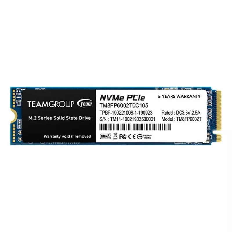 Team Group MP33 - SSD - 2 TB – Interno – M.2 2280 – PCIe 3.0 x4 (NVMe) – Negro (TM8FP6002T0C101)