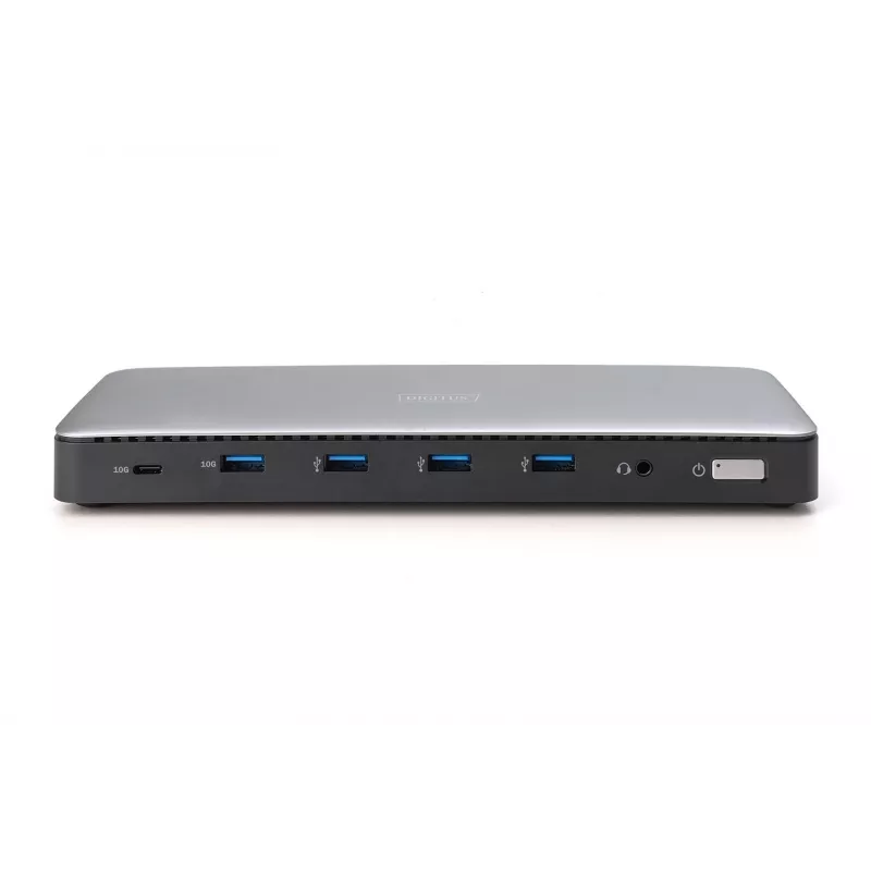 Digitus DA-70918 estación de acoplamiento USB-C, 13 puertos, 3x HDMI, 2x DP, 4x USB-A, 1x USB-C, RJ-45 1GbE, SD, audio, 150 W
