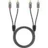 Goobay 65295. Conexión 1: 2 x RCA, conector 1 sexo: macho, conexión 2: 2 x RCA, conector 2 sexo: macho, material del cable: