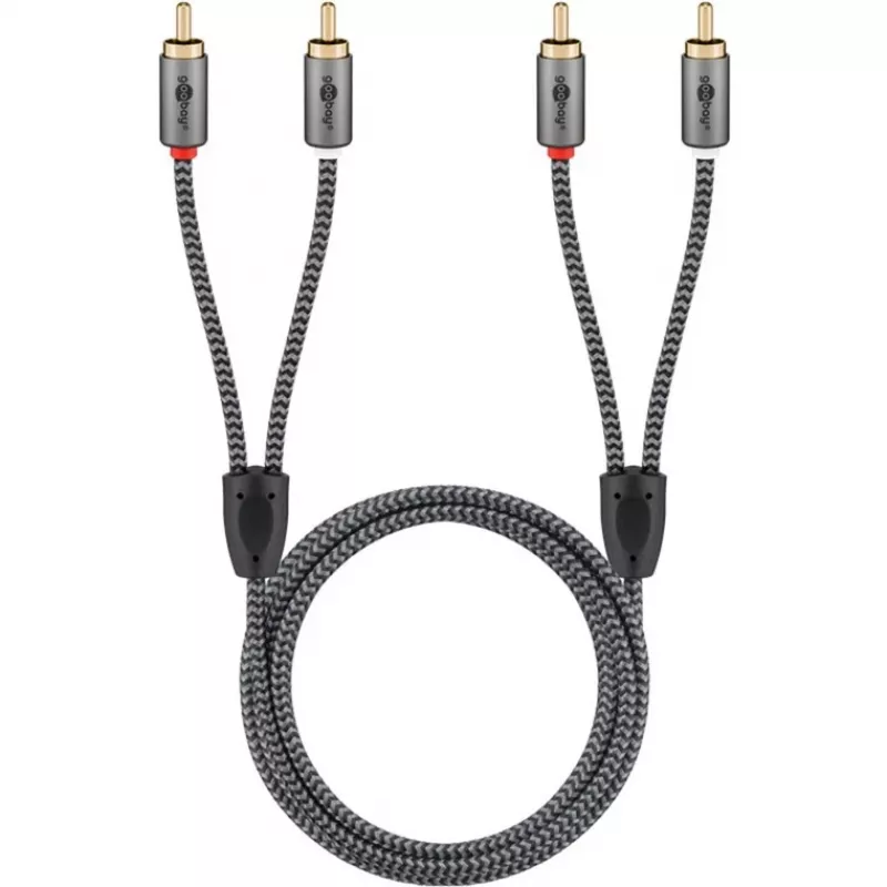 Goobay 65295. Conexión 1: 2 x RCA, conector 1 sexo: macho, conexión 2: 2 x RCA, conector 2 sexo: macho, material del cable: