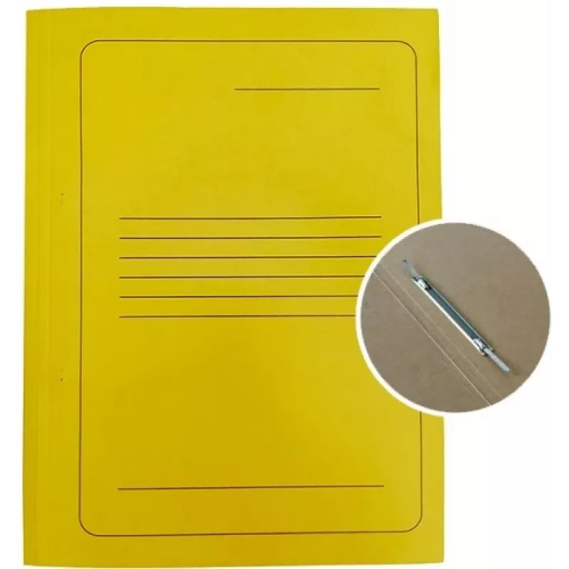 Carpeta de proyecto A4 cartón Smiltainis con clip metálico, amarillo impreso