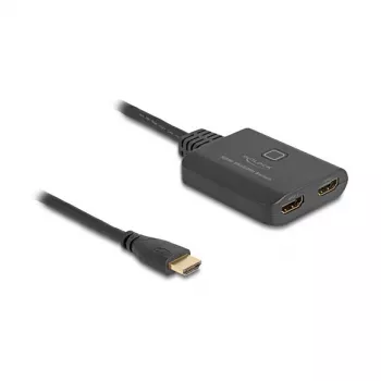 Switch HDMI DeLOCK 2 x HDMI entrada a 1 x HDMI salida 8K 60 Hz cable integrado 50 cm