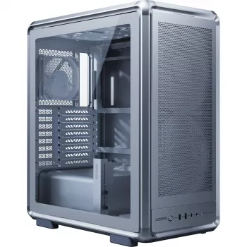 Cooler Master MasterFrame 500 Mesh ARGB caja de PC Midi Tower, plateada, cristal templado