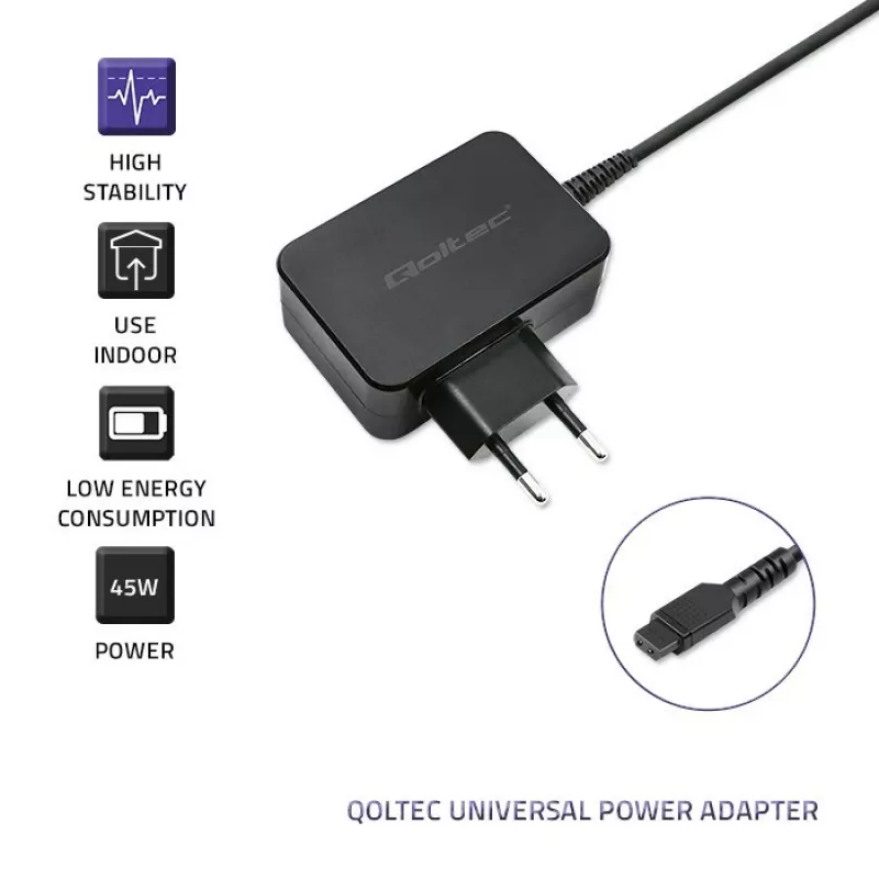 Fuente de alimentación/convertidor de tensión Qoltec 51025 para interiores negro