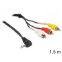 Adaptador de cable de vídeo DeLOCK 84504, 1,5 m, 3,5 mm a 3 x RCA, negro