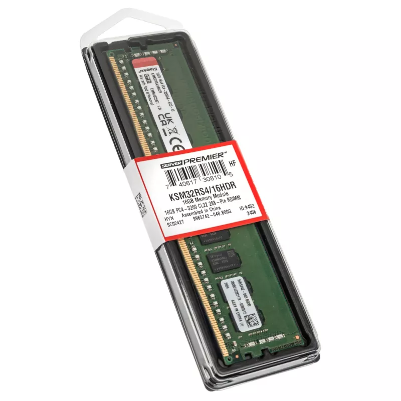 Kingston Server Premier - DDR4 - 16 GB - DIMM 288-PIN - 3200 MHz / PC4-25600 - CL22 - 1.2 V - registrada - paridad - ECC