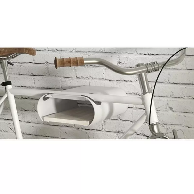 Maclean MC-466 soporte de pared para bicicleta con estante, máx. 25 kg, blanco