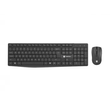 Natec Squid NZB-1989 Kit de teclado y ratón inalámbricos, distribución US, negro