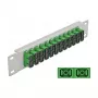 Panel de parcheo de fibra óptica DeLOCK 10 pulgadas 12 puertos SC dúplex verde 1HE gris