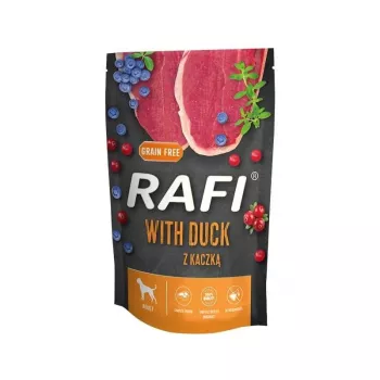 Comida húmeda para perros dolina noteci Rafi con pato 500 g — alimento completo para perros adultos, sin cereales, sobre