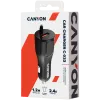 CANYON Cargador para coche C-033 2,4A/USB-A con conector Lightning integrado Negro