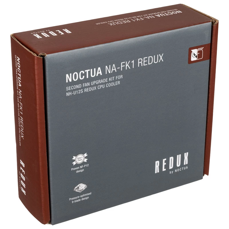 Noctua NA-FK1 redux kit de segundo ventilador 120 mm (120x120x25), PWM, 1700 rpm, gris, para NH-U12S redux