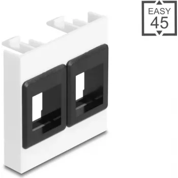 Marco de montaje DELOCK Easy 45 2 soportes Keystone 45x45 mm blanco/negro