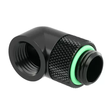Adaptador Barrow 90 grados G1/4 macho a G1/4 hembra - Giratorio, negro (TWT90-v2.5 b)