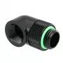 Adaptador Barrow 90 grados G1/4 macho a G1/4 hembra - Giratorio, negro (TWT90-v2.5 b)