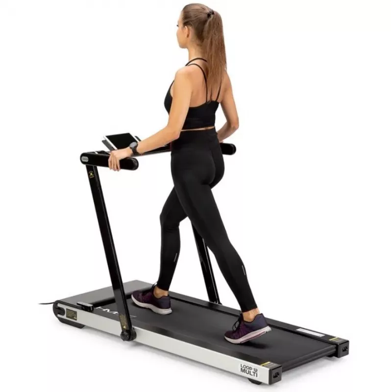 Cinta de correr eléctrica con escritorio HMS LOOP12 MULTI 1-12 km/h, negra