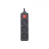 Protector de sobretensión Gembird EG-PSU3F-01 negro 3 tomas AC 230 V 0,6 m
