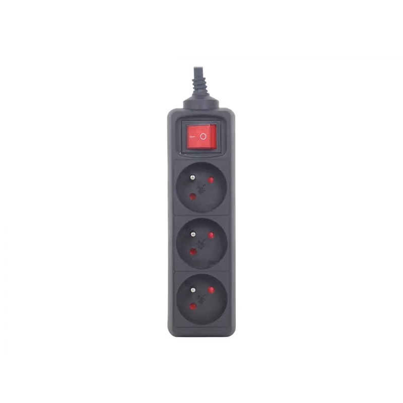 Protector de sobretensión Gembird EG-PSU3F-01 negro 3 tomas AC 230 V 0,6 m