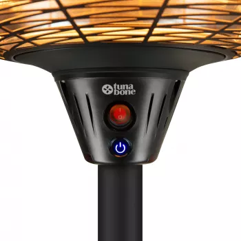 Estufa de pie eléctrica de infrarrojos TARGUS TB2068S-01, 2000 W, 3 niveles de potencia, IP45, para hasta 20 m²