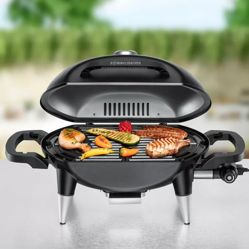 ROMMELSBACHER BBQ 4000, 2200 W, parrilla, eléctrica, 300 °C, sobremesa, rojo óxido