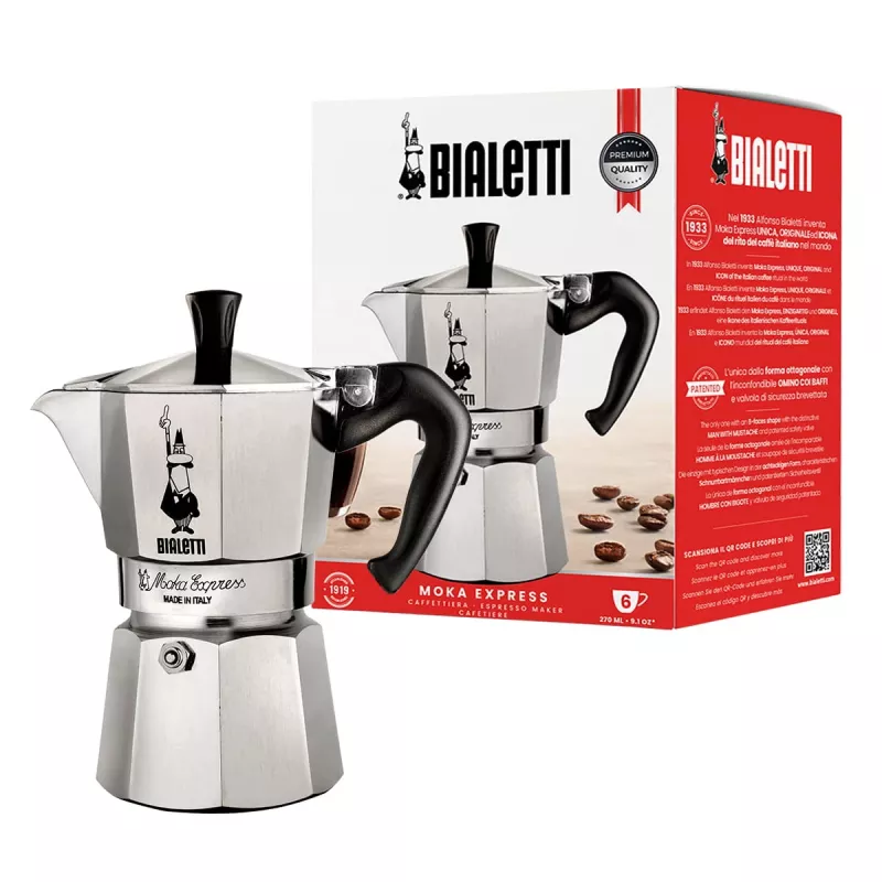 Bialetti Moka Express cafetera moka 0,3 L aluminio, negra