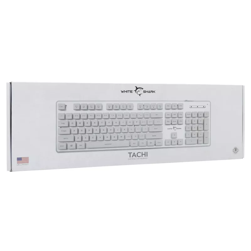 Teclado mecánico gaming White Shark TACHI-W-US — diseño compacto TACHI White
