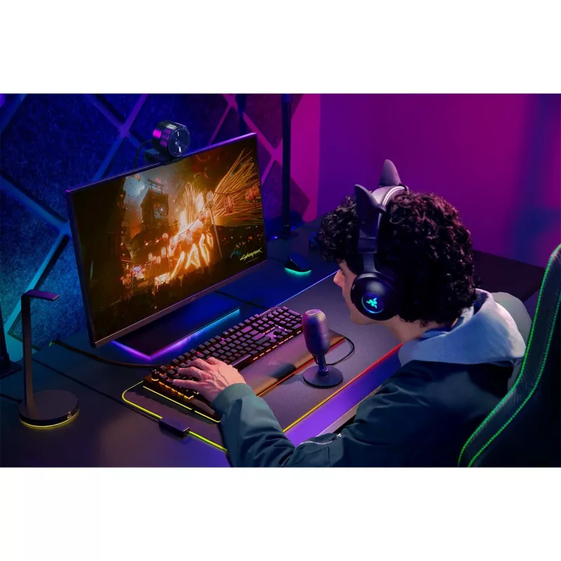 Micrófono de mesa Razer Seiren V3 Mini, USB-C, supercardioide, 20–20000 Hz, 96 kHz, 24-bit, negro