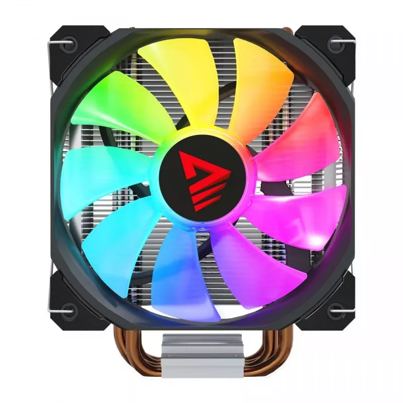 Disipador de CPU por aire SAVIO SAVGCOVORTEXX2ARGB con 4 heatpipes, ventilador ARGB de 120 mm, negro