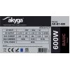 Fuente de alimentación ATX Akyga Basic AK-B1-600 600 W, ventilador de 120 mm, PFC pasivo, gris