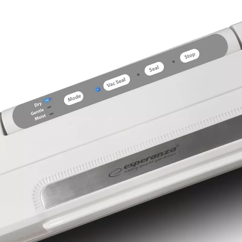 Envasadora al vacío de sobremesa ESPERANZA EKV002 — carcasa compacta de plástico, ancho de trabajo 30 cm, 110 W, blanca