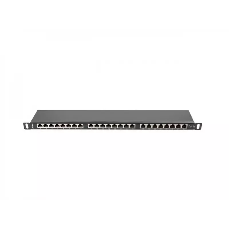 Patch panel LANBERG PPS5-0024-B 24 puertos CAT5e, metal, 0,5 U, 445×99×22,3 mm, negro