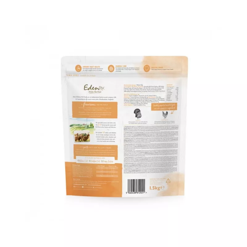 EDEN Turkey & Chicken - pienso seco para gatos - 1,5 kg