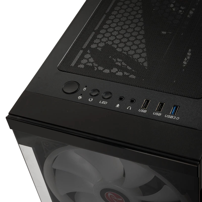 SILENOS PRO versión negra con ventilador ARGB y cristal templado