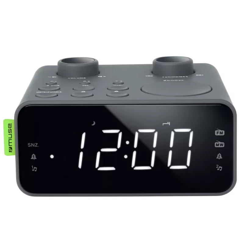 Radio reloj despertador doble alarma Muse Dual Alarm Clock Radio | M-17 LG | función despertador | entrada AUX