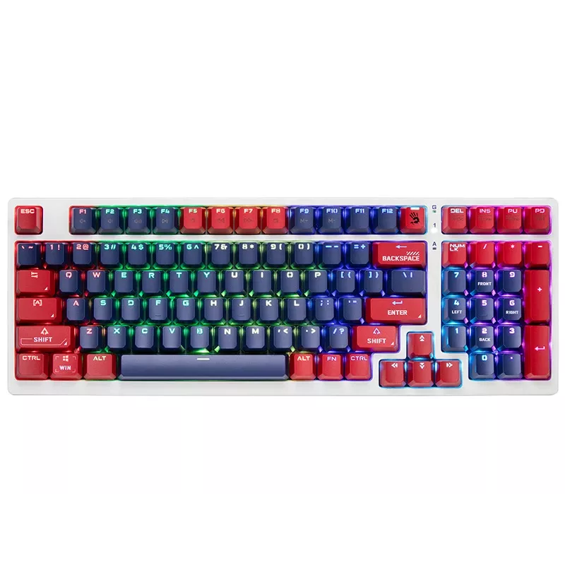 Teclado gaming mecánico A4Tech Bloody S98, USB, Sports Navy, interruptores BLMS Red Plus