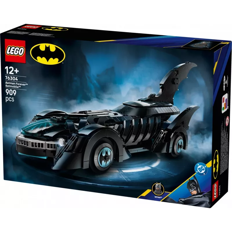 Set de construcción LEGO DC Super Heroes Batman Forever Batmóvil 76304 — 909 piezas, 1 minifigura, edad recomendada 12+